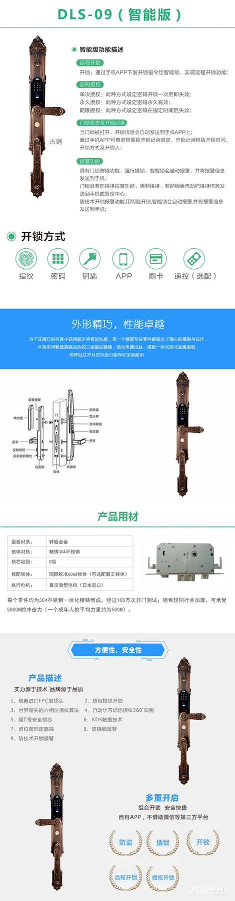 云慧浩通別墅門鎖 APP智能鎖 遠程開鎖