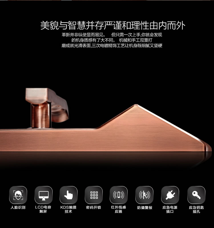 道思智能鎖 智能鎖（紅古銅）智能觸摸開機(jī)、持久耐用