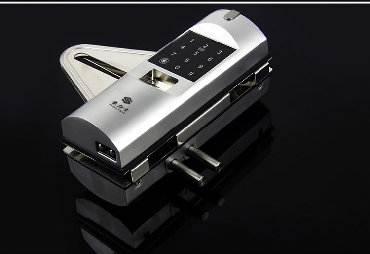 豪力士玻璃門鎖 D2120F手機(jī)感應(yīng)密碼指紋鎖 免孔無拆卸玻璃門智能電子鎖