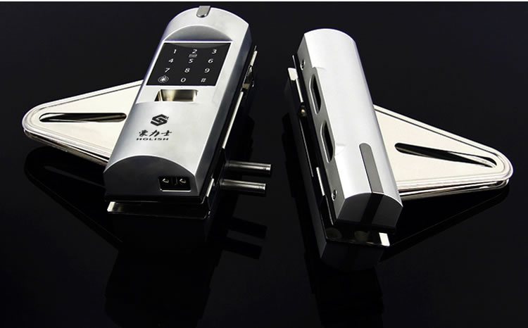 豪力士玻璃門鎖 D2120F手機(jī)感應(yīng)密碼指紋鎖 免孔無拆卸玻璃門智能電子鎖