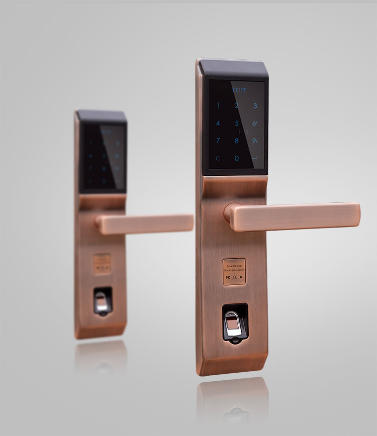 天智指紋密碼鎖 家庭智能門鎖 直板電子刷卡鎖