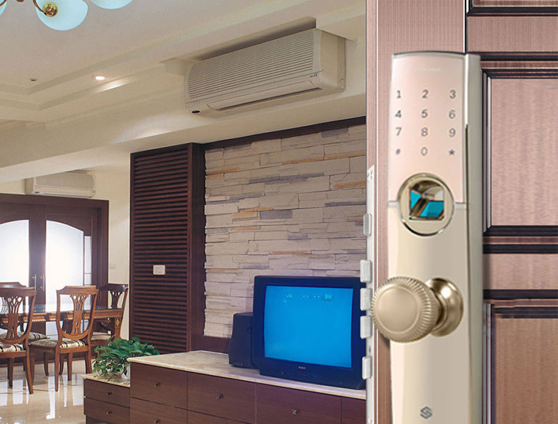 豪力士指紋鎖 D0755F家用防盜門智能鎖手機app感應電子鎖遙控刷卡密碼鎖