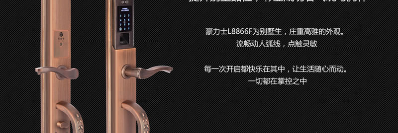 豪力士別墅指紋鎖 手機感應智能家居聯動密碼智能鎖雙開別墅門鎖