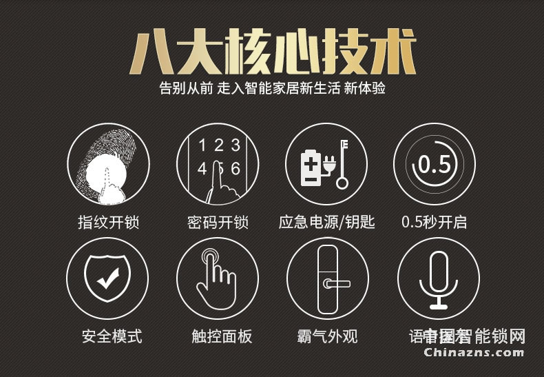 移康智能指紋鎖 家用密碼鎖智能鎖木門防盜大門鎖