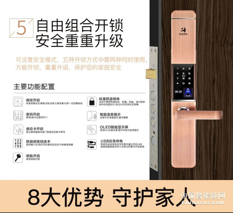 移康智能指紋鎖 家用電子鎖防盜門鎖門鎖磁卡鎖密碼鎖