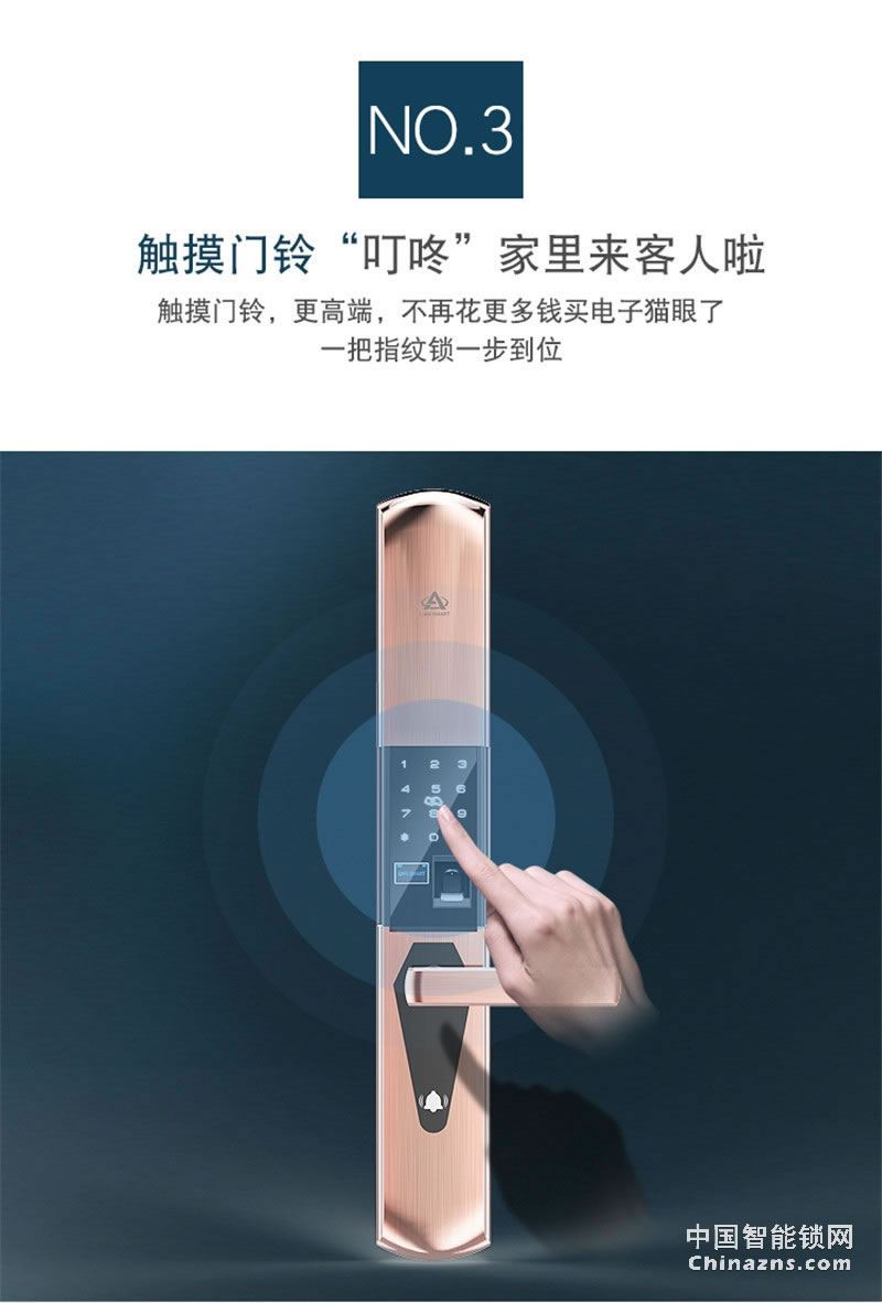 礪安不銹鋼指紋密碼鎖 試開報警及鎖定 LA5S系列