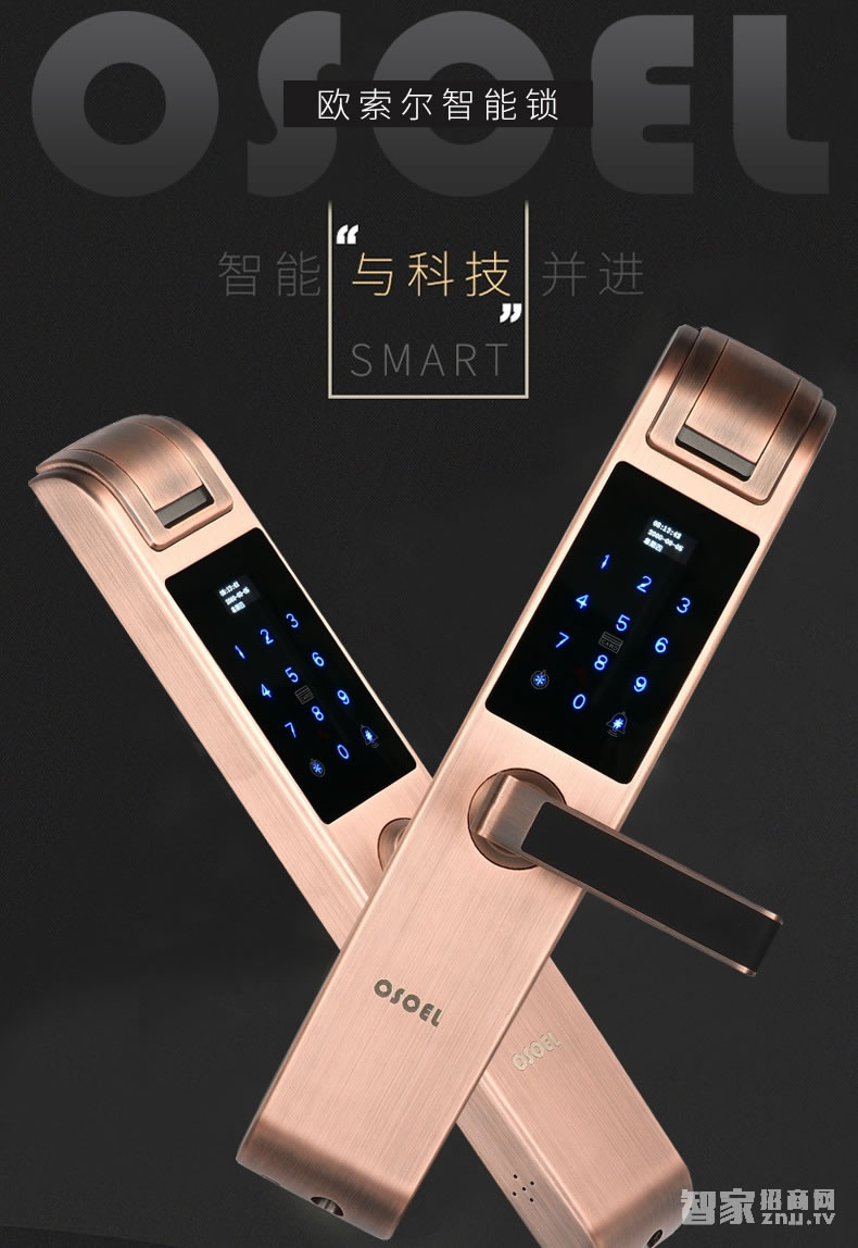 歐索爾智能鎖 防盜智能指紋密碼鎖 家用智能門鎖