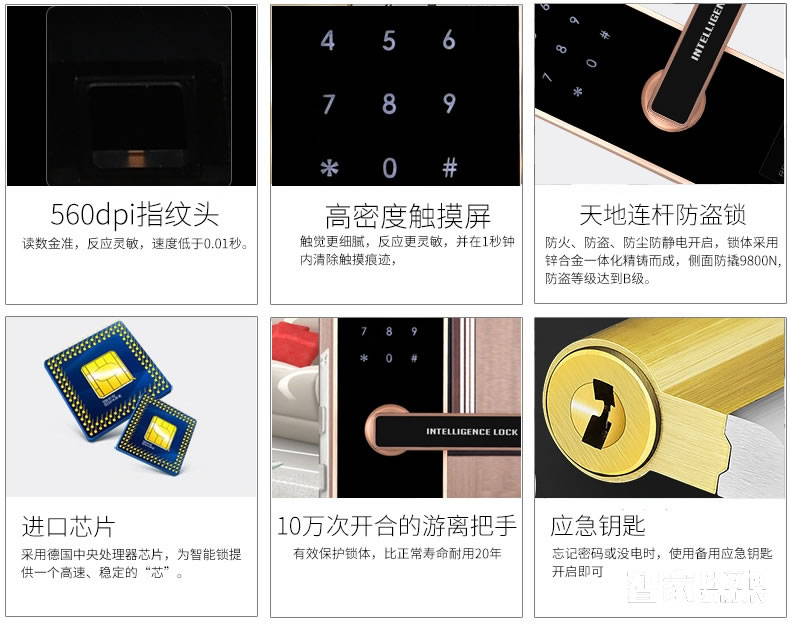 歐索爾智能鎖 指紋鎖密碼鎖 手機感應開鎖