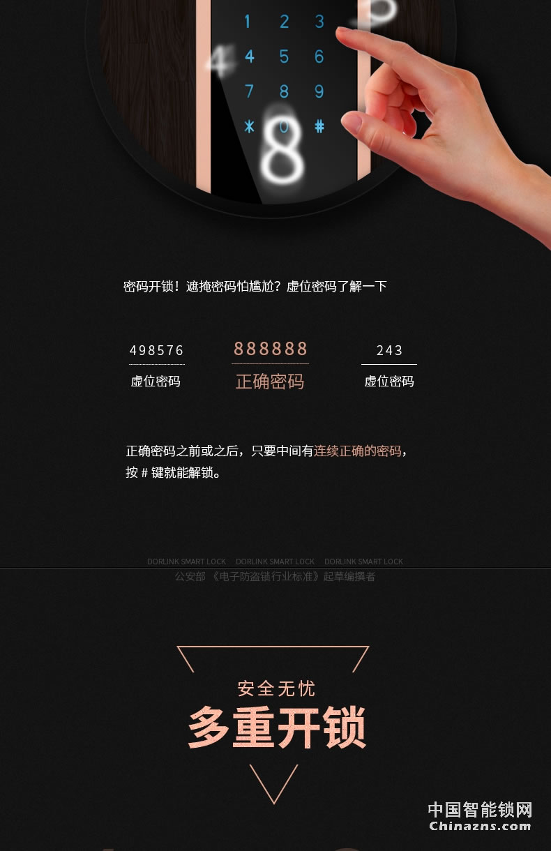 多靈全自動(dòng)指紋鎖S9 家用防盜門密碼酒店門鎖智能鎖