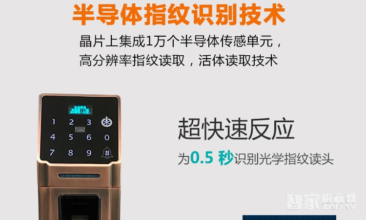 智能屋智能鎖 家用防盜智能鎖(紅古銅)