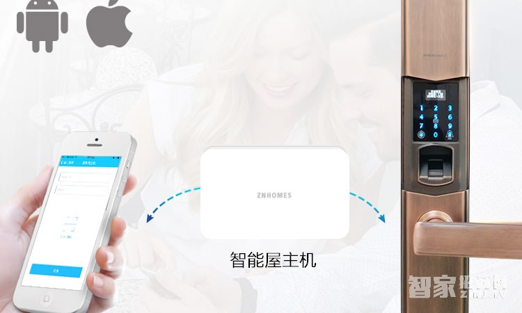 智能屋指紋鎖 滑蓋智能鎖(紅古銅)