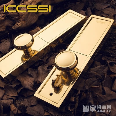 艾棲家用指紋鎖 純銅智能門鎖 高檔電子鎖