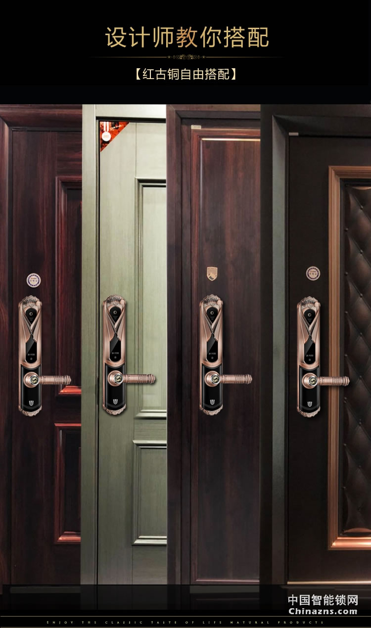 達文西電動滑蓋指紋鎖 DF201家用別墅智能鎖 手機遠程開鎖