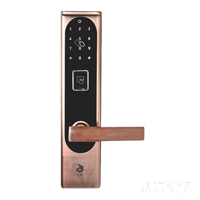 九安智能指紋鎖密碼鎖直板鋅合金材質(zhì)紅古銅