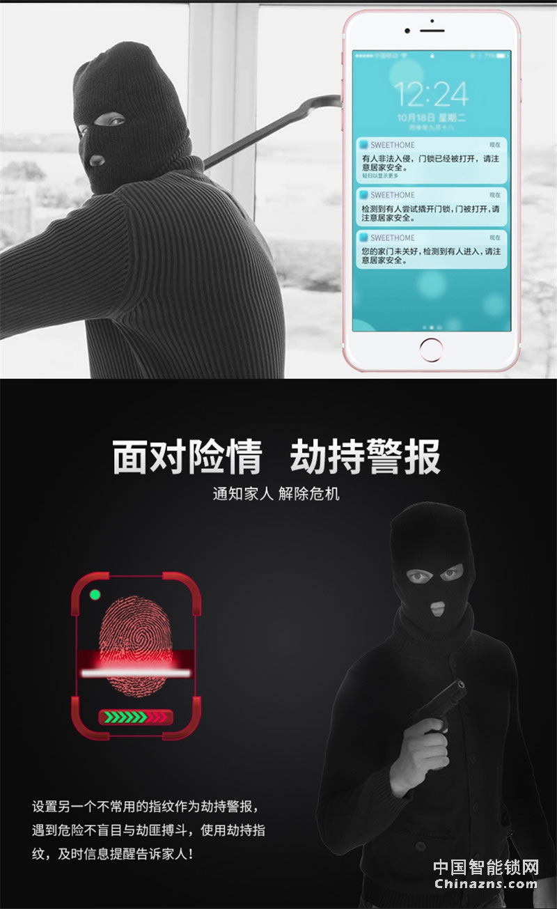 邦派全自動家用智能鎖 指紋鎖app微信密碼鎖