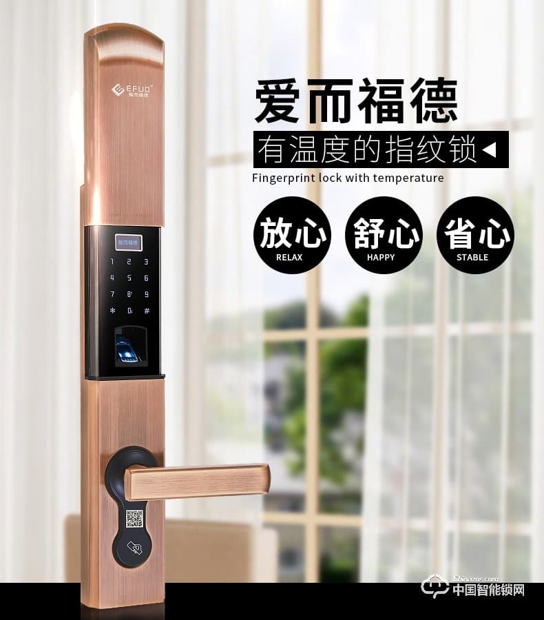 朗榮五金 愛而福德指紋密碼鎖 滑蓋防盜刷卡鎖