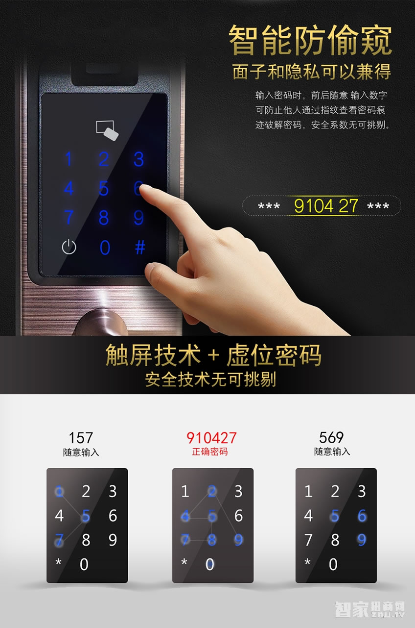 特工狗防盜門鎖智能門鎖指紋密碼鎖全觸屏面板、防復(fù)制指紋