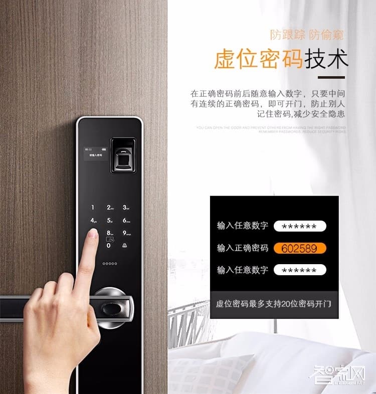 特工狗指紋鎖防盜門電子密碼鎖 刷卡感應鎖 智能門鎖 典雅黑TGG-6866