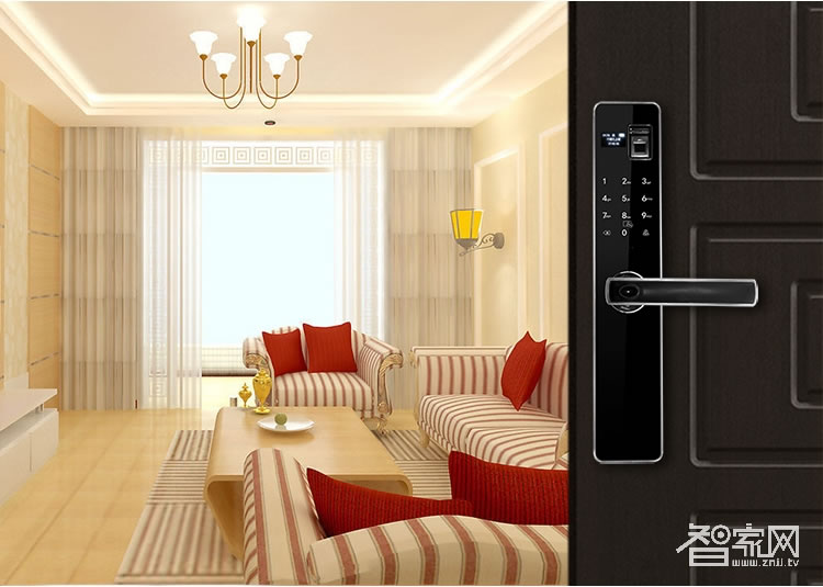 特工狗指紋鎖防盜門電子密碼鎖 刷卡感應鎖 智能門鎖 典雅黑TGG-6866