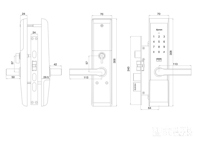 西容家用智能密碼鎖 SY83SN刷卡指紋鎖