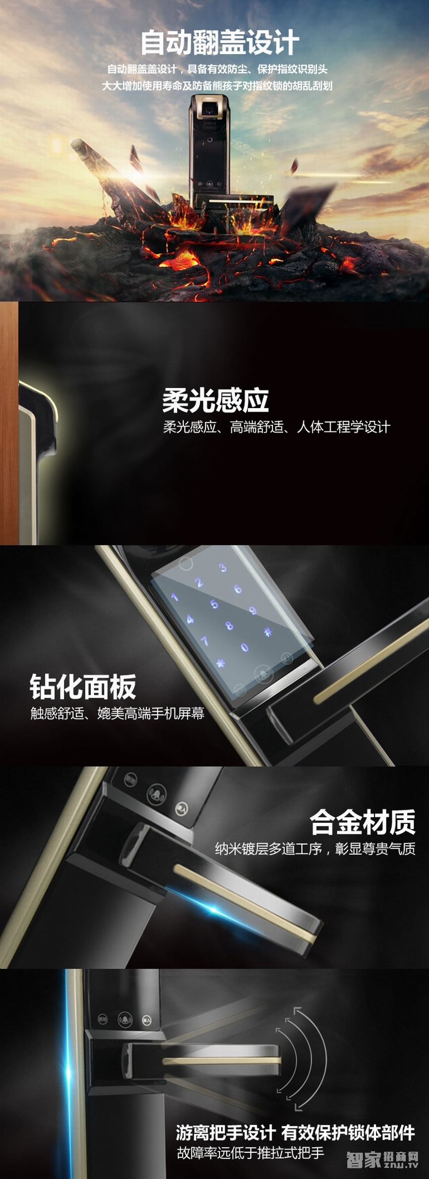 普泰升智能指紋鎖 密碼鎖刷卡鎖 防貓眼開啟