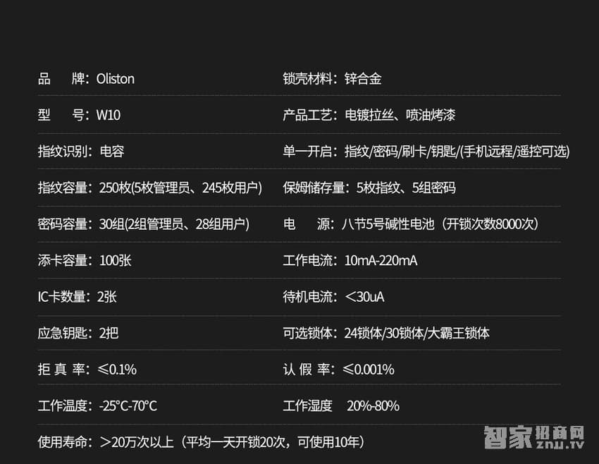 歐萊斯頓指紋鎖家用防盜大門 電子密碼APP開鎖