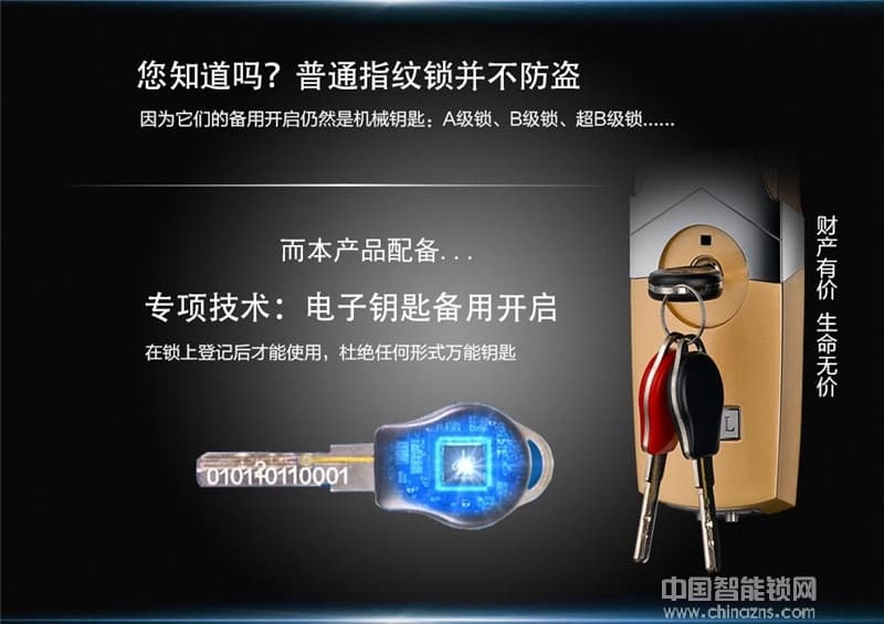 艾菲爾指紋鎖 高檔小區公寓防盜門鎖 智能指紋密碼鎖