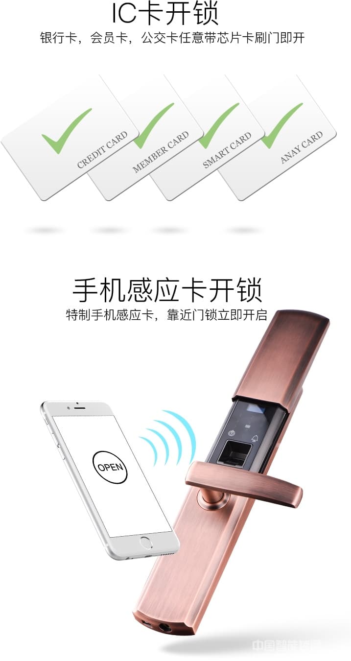 smarda指紋鎖 家庭防盜門滑蓋智能鎖 智能指紋密碼鎖