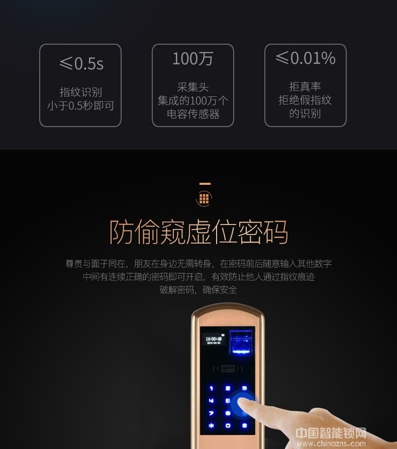 邁利諾智能鎖 酒店指紋鎖密碼鎖 免開孔智能門鎖