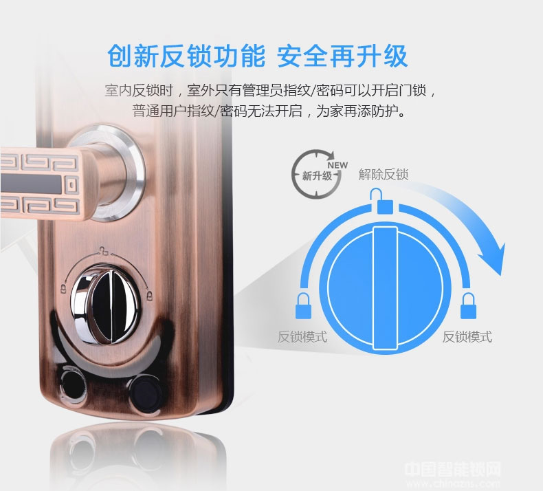 鑫國(guó)鑫智能鎖 雙安保模式指紋密碼鎖 家用防盜門鎖
