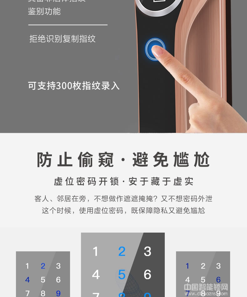 萬事威指紋鎖 半導(dǎo)體智能門鎖家用防盜門電子密碼鎖