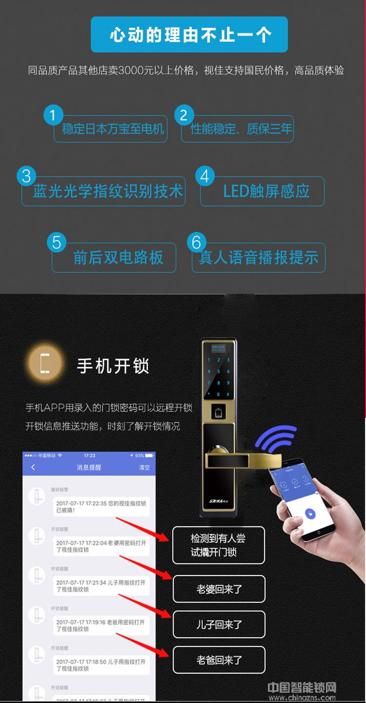 視佳房門感應電子鎖 家用防盜門指紋鎖