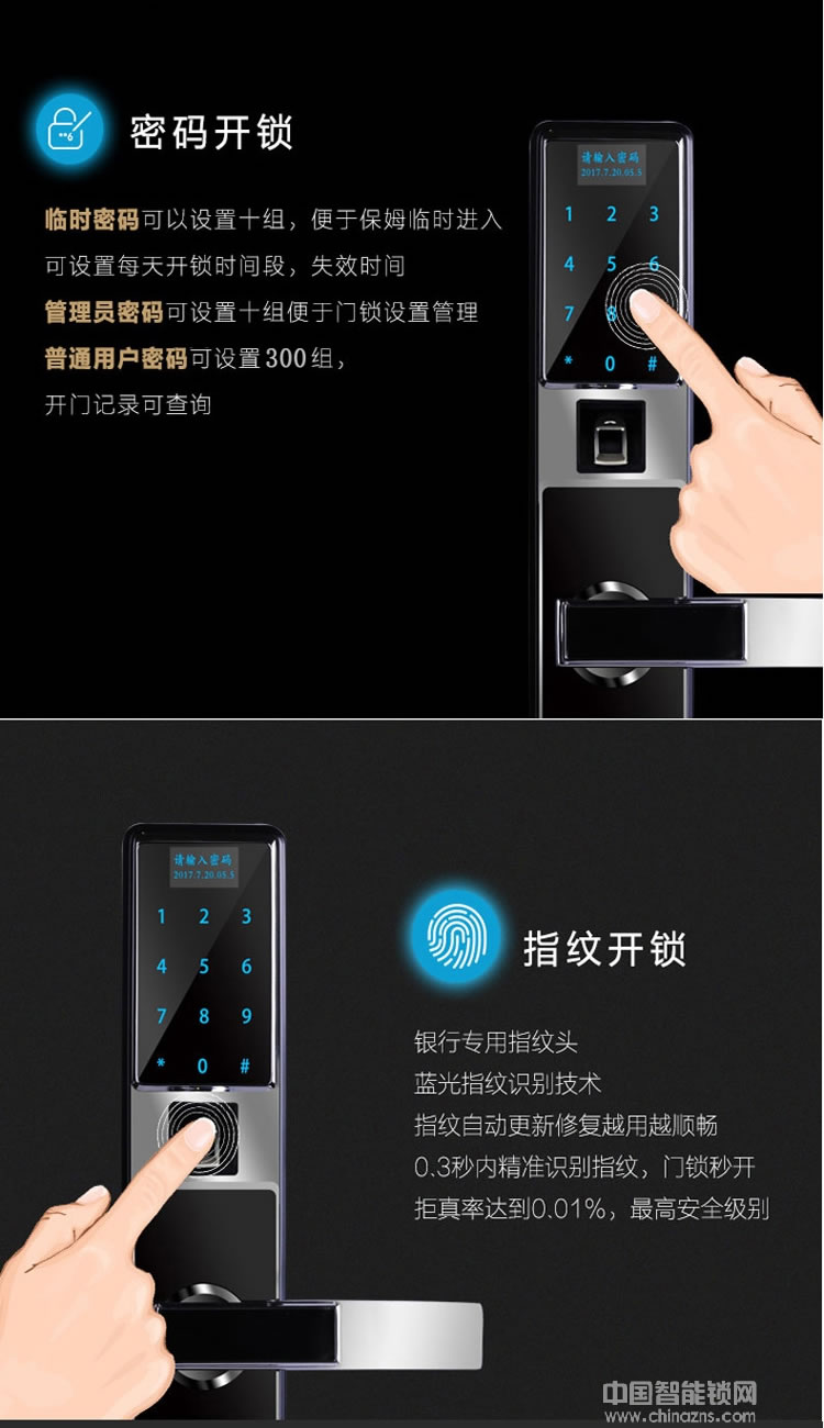 視佳房門感應電子鎖 家用防盜門指紋鎖