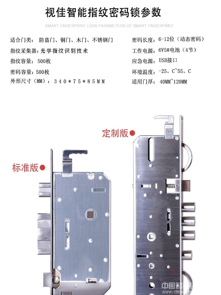 視佳房門感應電子鎖 家用防盜門指紋鎖