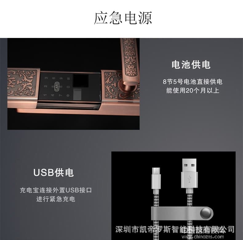 凱帝羅斯別墅指紋鎖 APP歐式指紋鎖