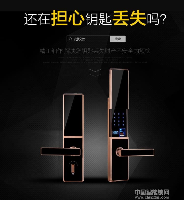 凱帝羅斯滑蓋指紋密碼鎖 智能防盜門電子門鎖