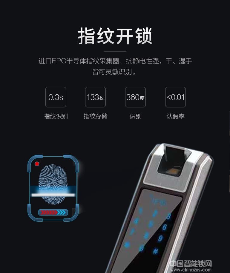 凱帝羅斯全自動指紋鎖 紅外感應(yīng)智能鎖