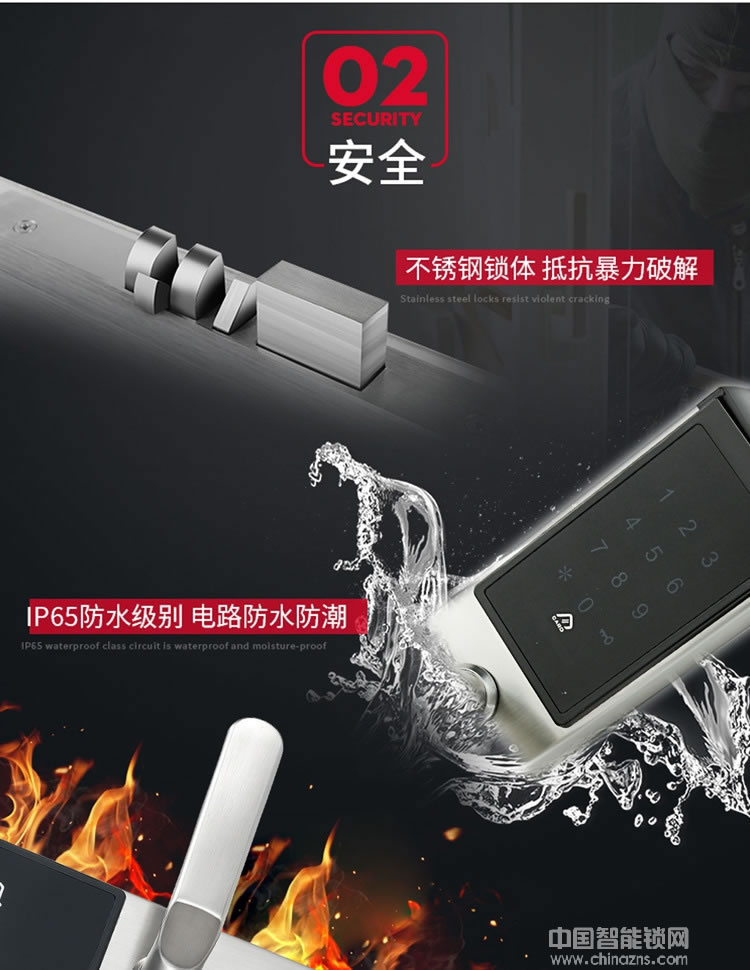 偉創智能鎖 不銹鋼高端智能鎖防盜鎖 酒店公寓刷卡鎖