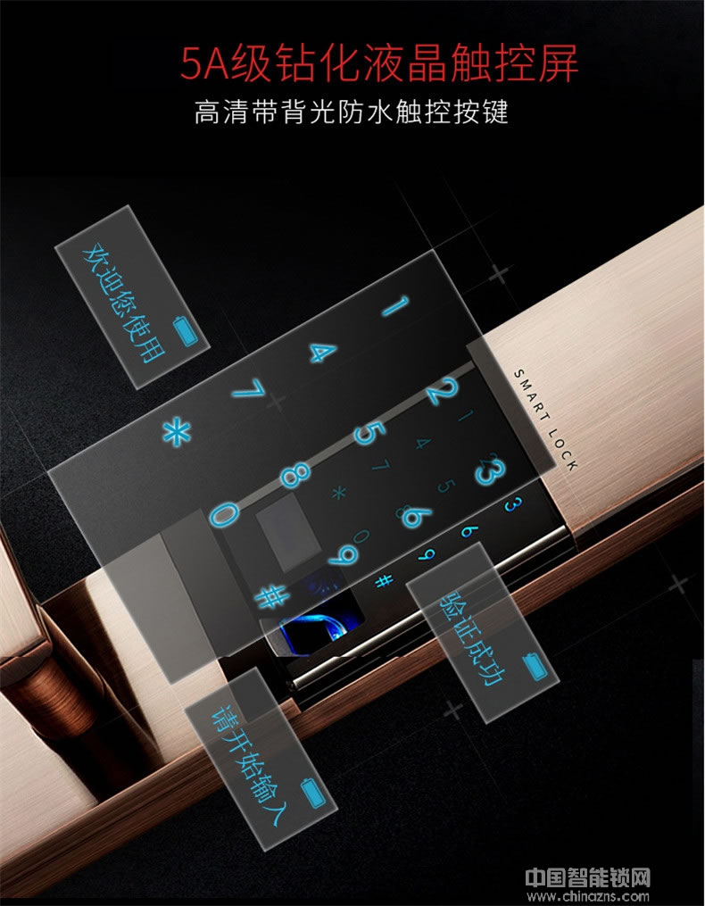 利百加智能指紋密碼鎖 家用電子門鎖