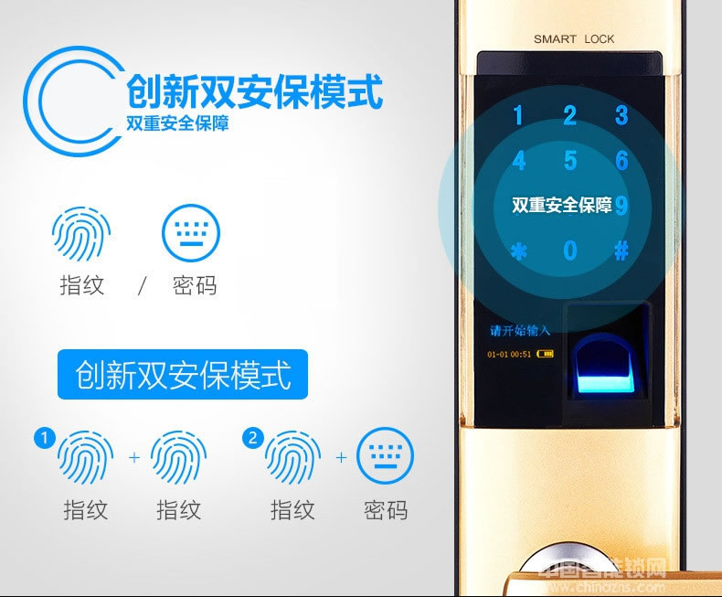利百加智能指紋密碼鎖 家用電子門鎖