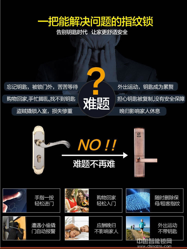 漢谷指紋鎖 APP滑蓋智能指紋鎖 智能遙控電子鎖