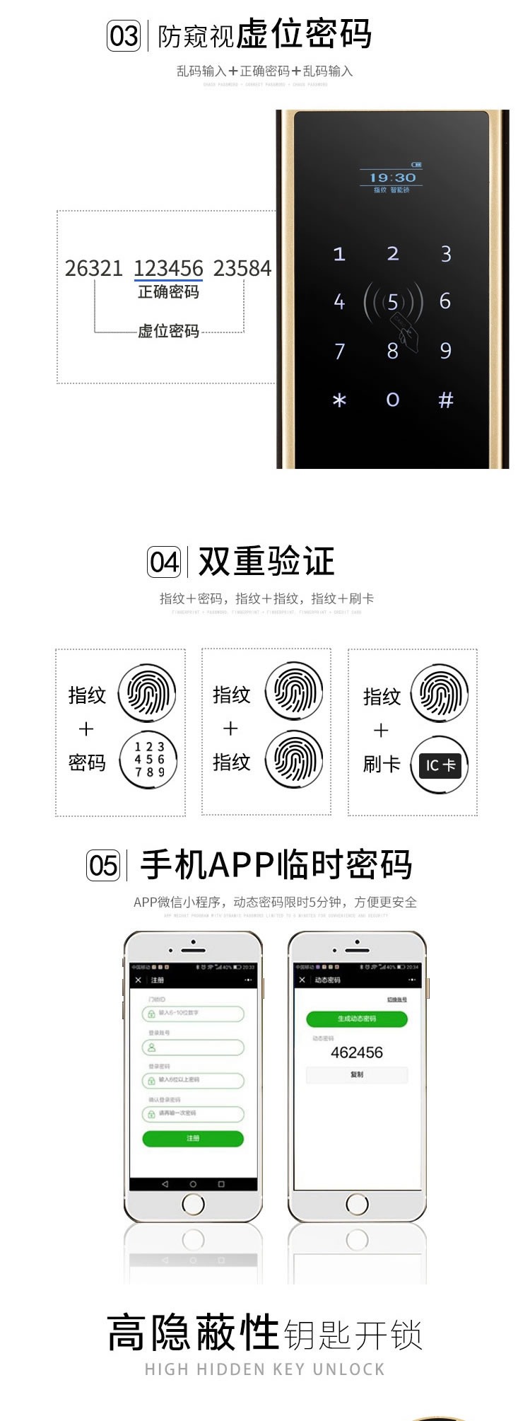 啟智來家用全自動指紋鎖 半導體密碼鎖