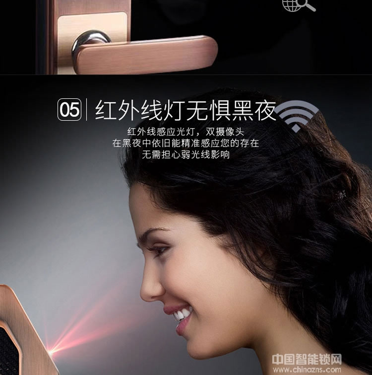 啟智來全自動人臉識別智能鎖 電子感應防盜門鎖