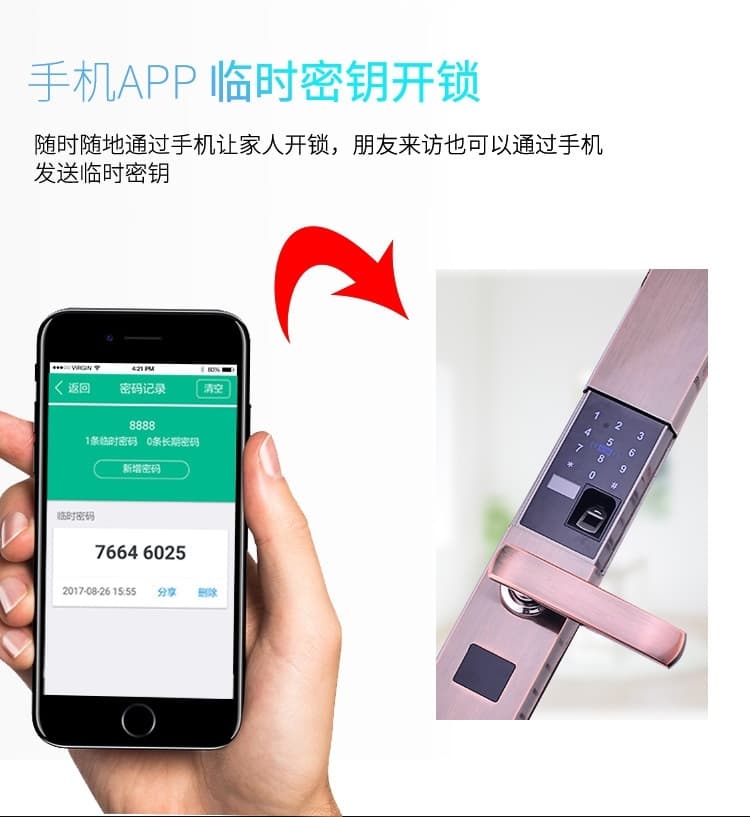 納日維智能鎖 滑蓋五合一指紋鎖 遠(yuǎn)程操控智能鎖