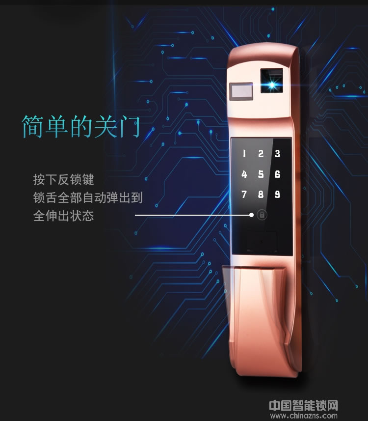 克諾雷智能鎖 家用防盜門智能鎖 全自動密碼鎖