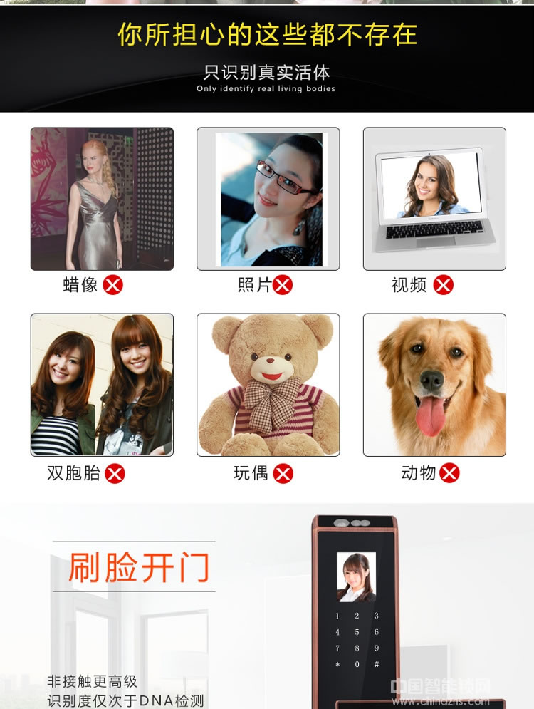 克諾雷智能鎖 全自動人臉識別鎖 家用防盜密碼鎖