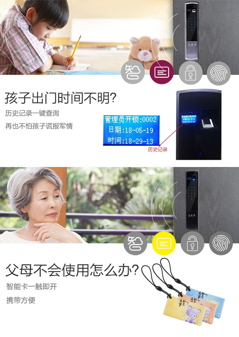 克諾雷智能鎖 五合一開門智能鎖 智能感應密碼鎖