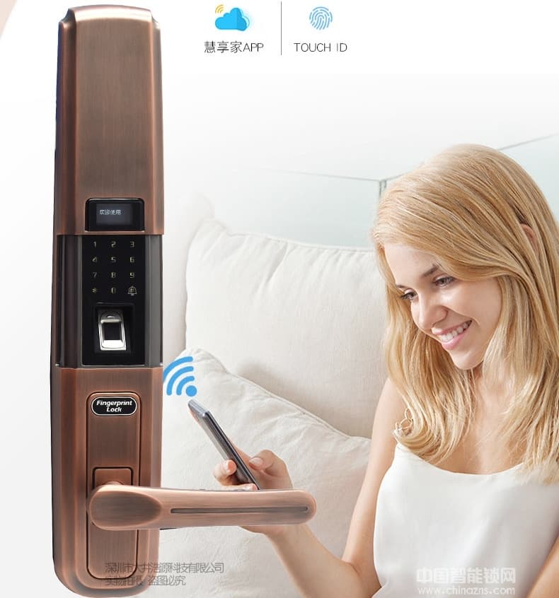 盈悅智能鎖 APP遠(yuǎn)程指紋鎖 家用防盜門鎖