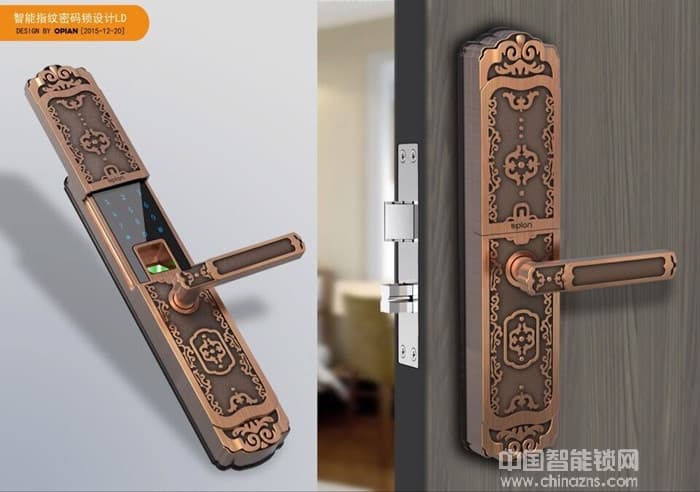德蒙金盾指紋鎖 別墅滑蓋指紋密碼鎖 大門室內門智能鎖