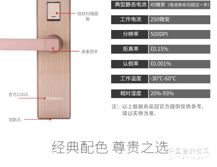 榮事達(dá)品冠密碼鎖小智16 家用防盜門指紋鎖